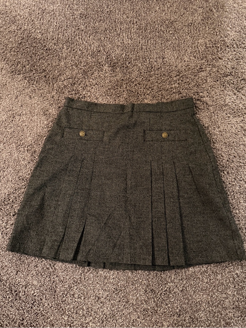 Grey pleated mini skirt LOFT
